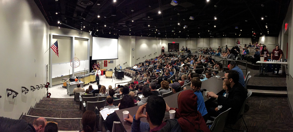 Lecturing to a large audience