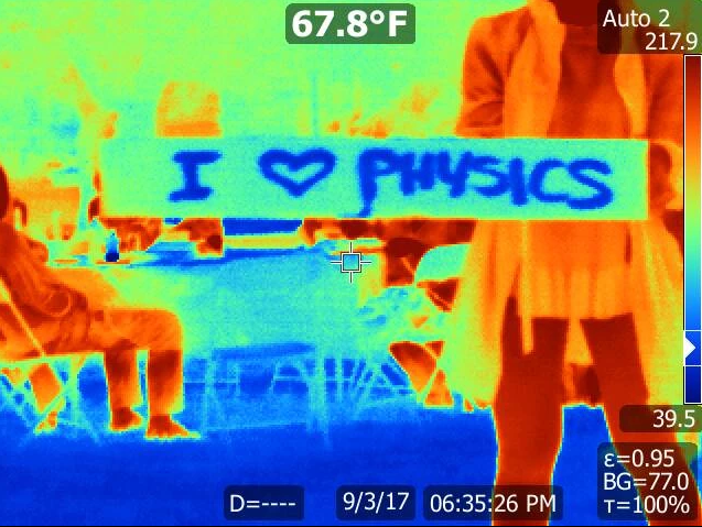 'I love physics' in thermal camera